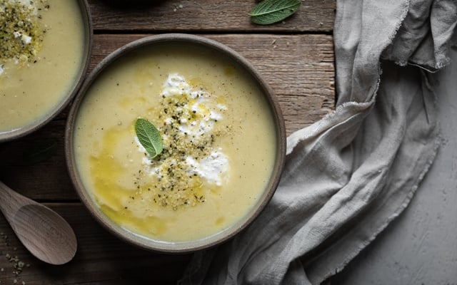 Velouté de brocolis au boursin ail et fines herbes