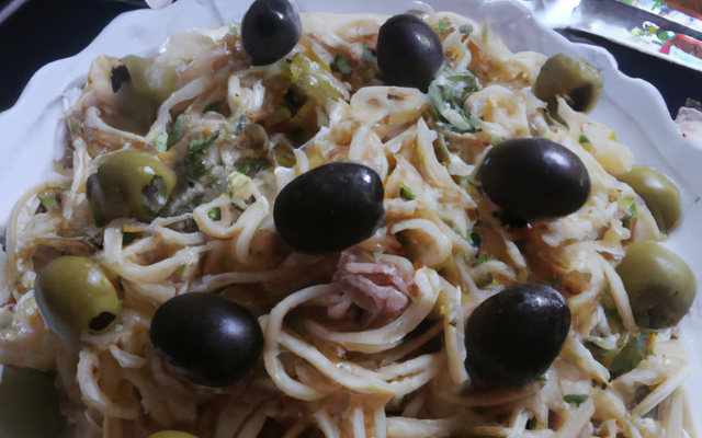 Salade de spaghettis aux olives