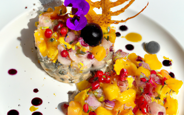 Tartare de Saint-Jacques aux fruits de la passion et gingembre