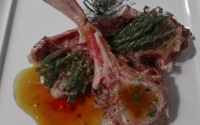 Côte d'agneau sauce au thym et au romarin