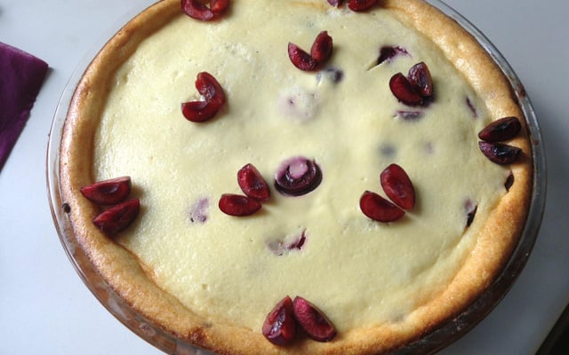 Gâteau de fromage blanc aux cerises