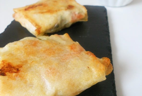 Brick au crabe et au saumon