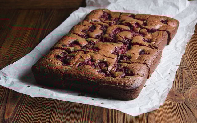 Brownie fondant aux framboises