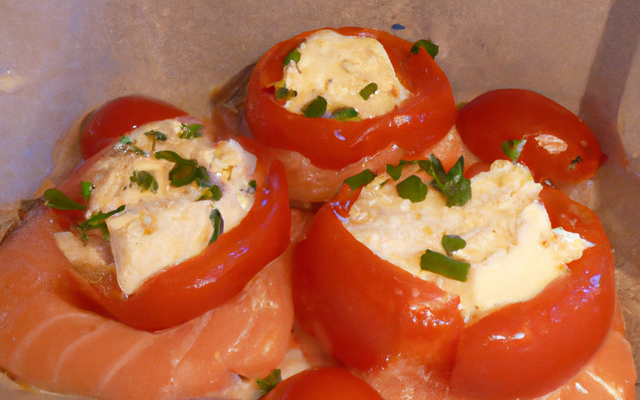 Papillote de saumon tomate et roquefort