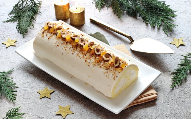 Bûche de Noël à la crème au praliné