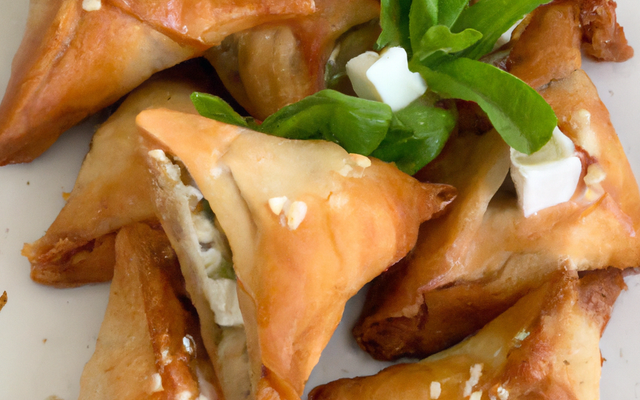 Samossas de lapin au miel et fromage de chèvre