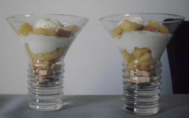 Verrine de pommes au fromage blanc