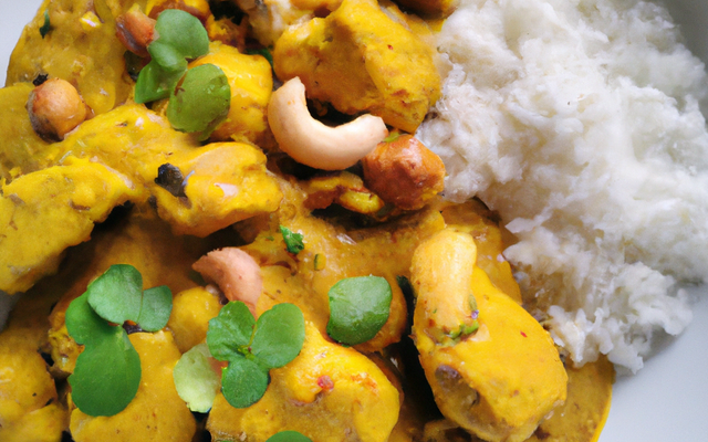 Poulet au curry gingembre et noix de coco