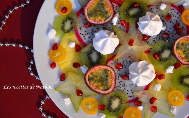 Carpaccio de fruits exotiques, rhum et citron vert
