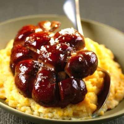 Rognons de génisse caramélisés et purée à la fourchette