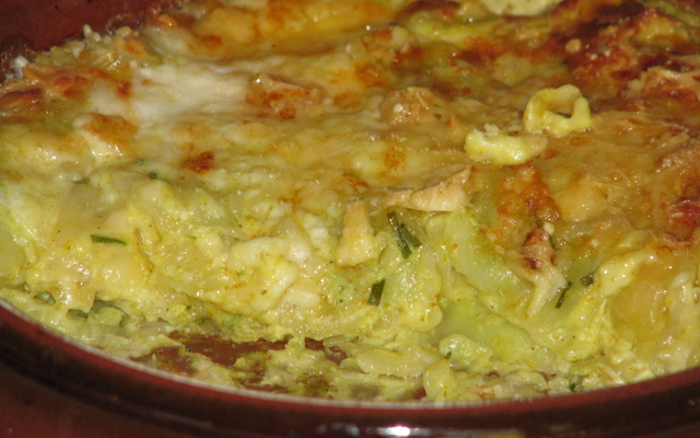 Gratin de ravioles au curry