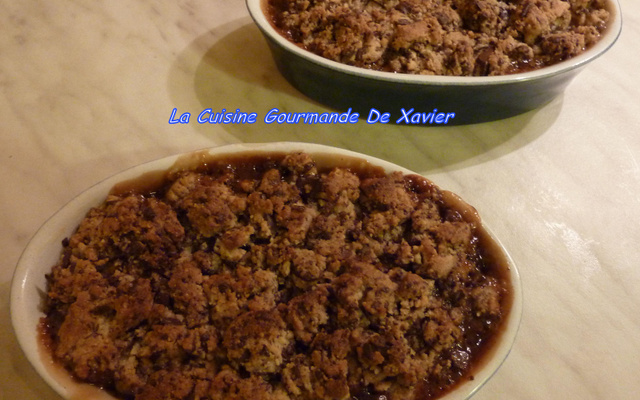 Crumble aux pommes et au chocolat
