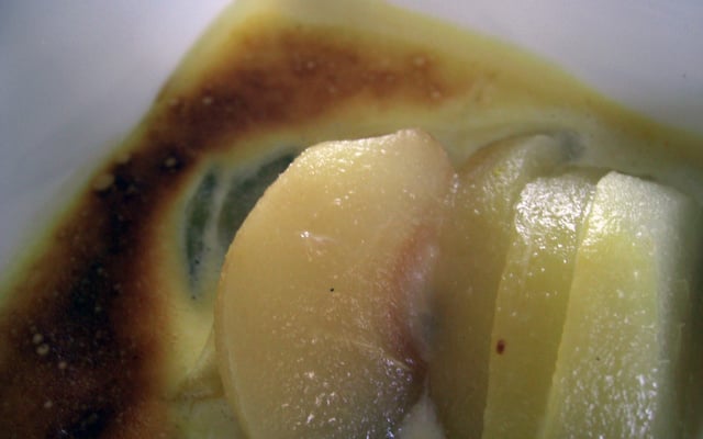 Poires pochées au sabayon