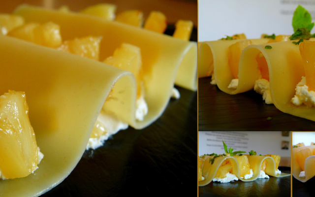 Lasagne aux ananas et cottage-cheese