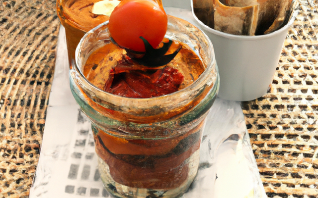 Verrine pain d'épice et tomates séchées