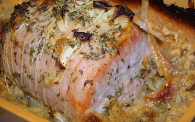 Rôti de porc au lait concentré non sucré