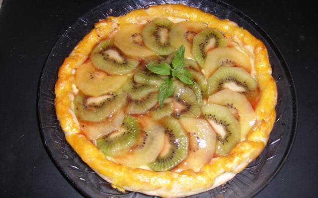 Tarte au chocolat et au kiwi