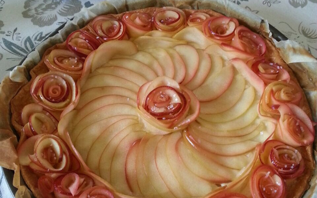 Tarte bouquet de roses ®, d'après Alain Passard