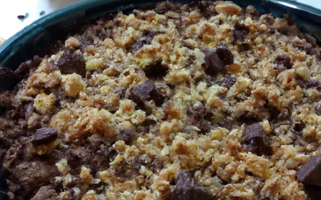 Crumble aux poires et aux éclats de chocolat