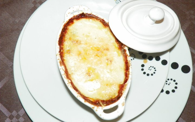 Velouté de courgette gratiné