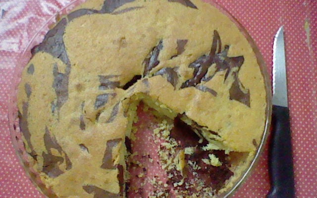 Gâteau rayé chocolat-vanille