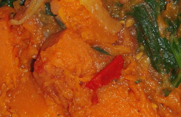 Curry de courges et d'épinards