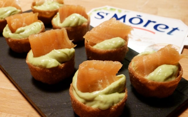 Croustades avocat saumon
