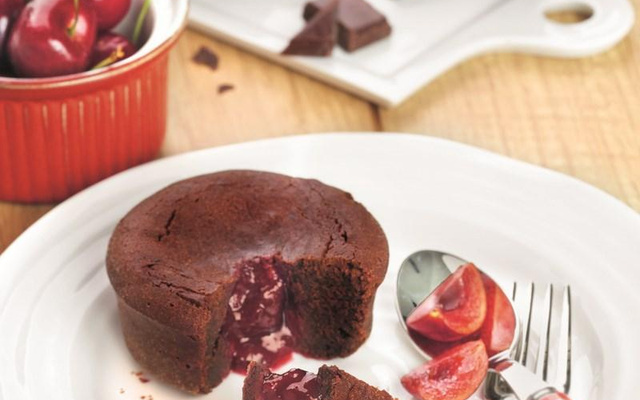 Moelleux chocolaté à la cerise griotte