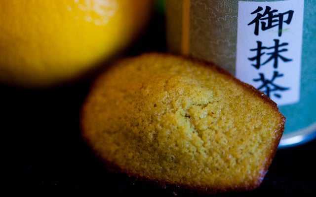 Madeleines au citron et thé vert matcha