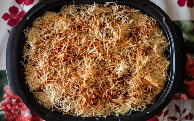 Gratin de hachis de campagne courgettes et aubergine