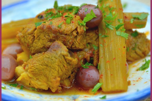 Tajine d'agneau aux cardons