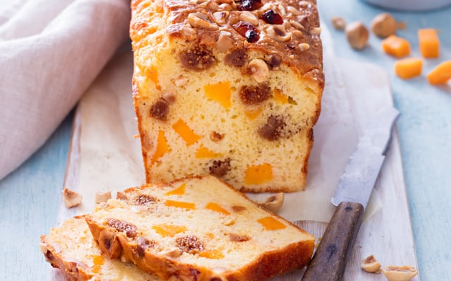 Cake fruits secs et mimolette