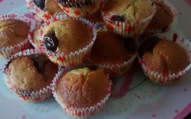 Muffins à la banane au cœur de Nutella rapides