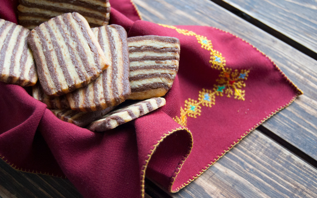 Biscuits rayés