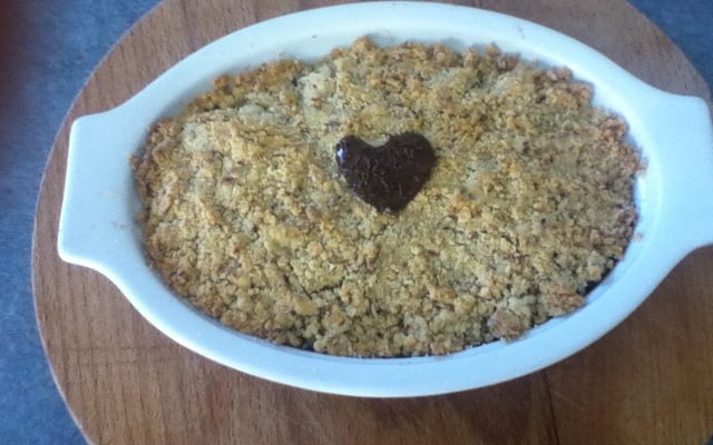 Crumble poire-chocolat gourmand