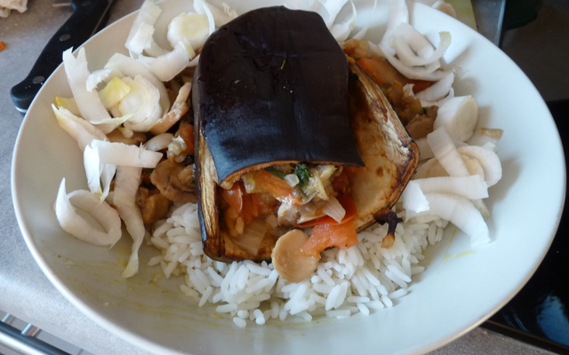Aubergine farcie économique