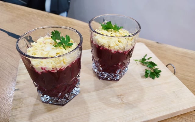 Verrines de betterave au fromage frais