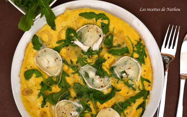 Omelette à la roquette et au fromage de chèvre
