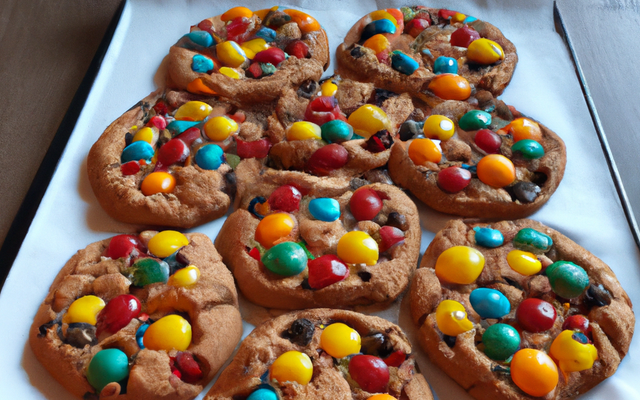 Cookies croquants aux smarties colorés