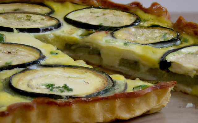 Tarte à la courgette, au chèvre frais et à la moutarde
