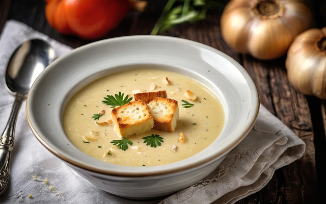 Soupe à l'ail et à la sauge