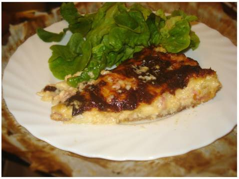 Tarte au jambon et chèvre frais