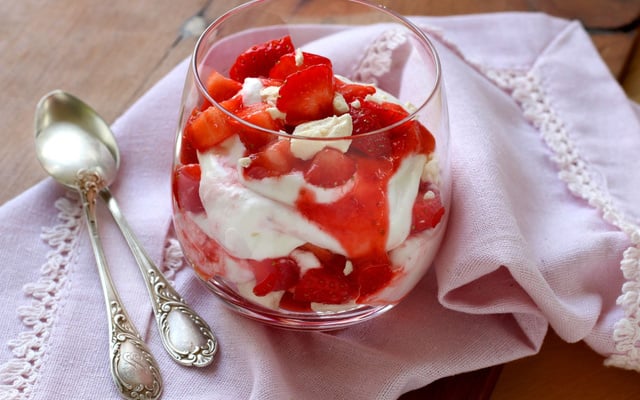 Eton Mess ou dessert minute à la fraise