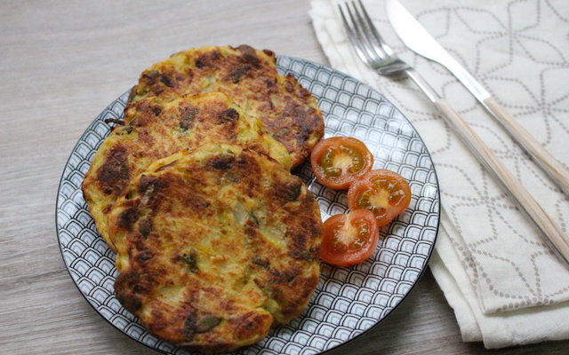 Rösti pommes de terre et poireaux