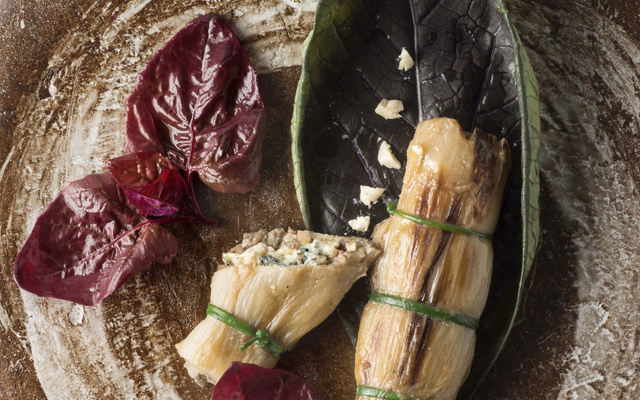 Endive entière farcie cèpe/ Saint-Agur