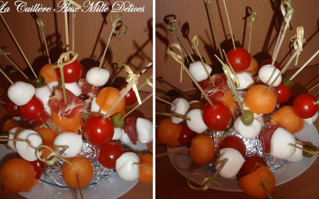 Hérisson apéritif au melon et jambon