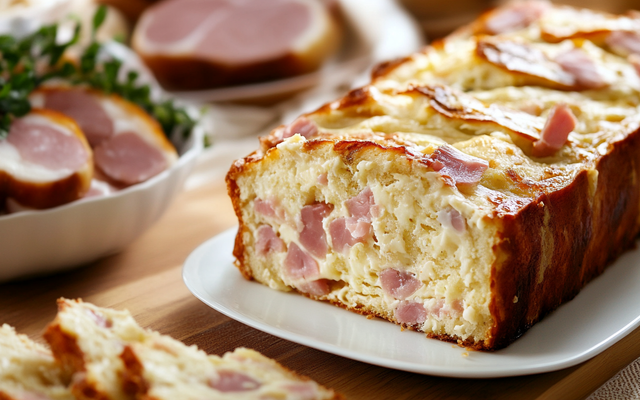 Cake au boursin et jambon