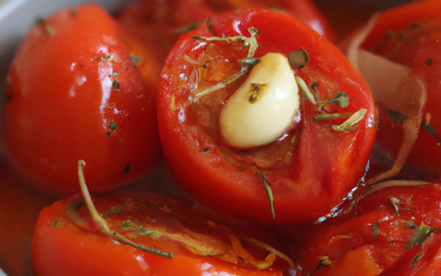 Tomates confite à l'ail et origan
