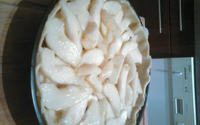 Tarte aux poires, carambars caramel et spéculoos