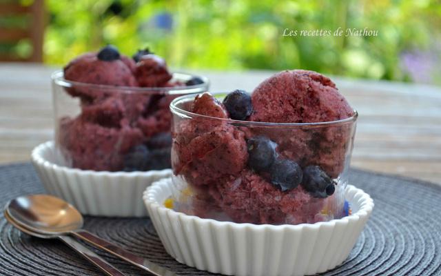 Sorbet aux myrtilles